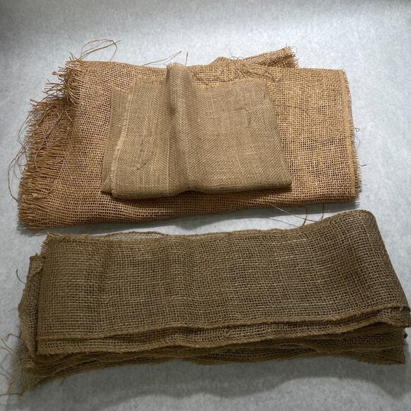 6 NATURAL Burlap Jute Hessian Runner Rustic Autumn Thanksgiving Fall Decoration - Picture 1 of 7